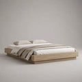 Doppelbett 180 × 200 cm aus MDF mit Eichenfurnier, ohne Kopfteil, Naturholz/Eiche hell