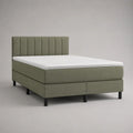 Boxspringbett-Set 180 x 200 cm mit Matratze, Topper und gepolstertem Kopfteil aus Polyestergewebe, Salbeigrün