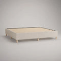 Polsterbett Doppelbett mit Lattenrost aus Polyester und massivem Kiefernholz, Beige/Natur, Liegefläche 180 x 200 cm
